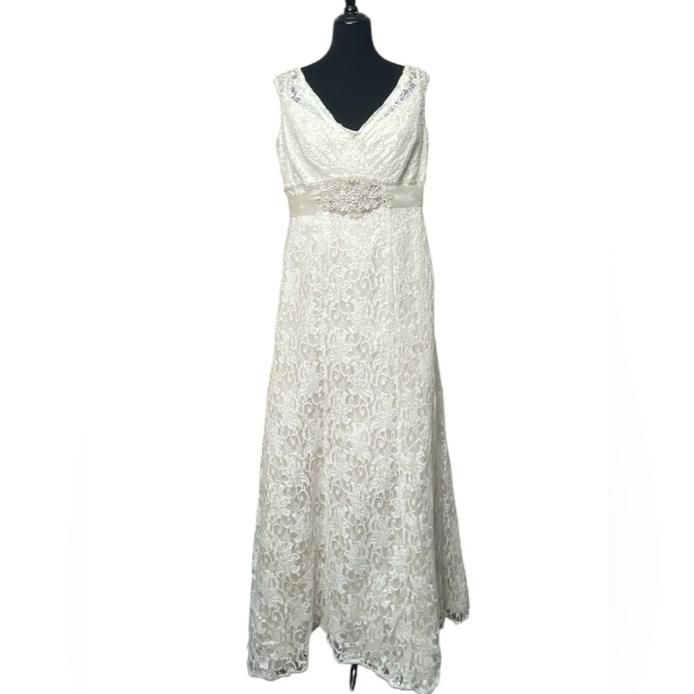 David's Bridal Ivory Lace Wedding Gown
